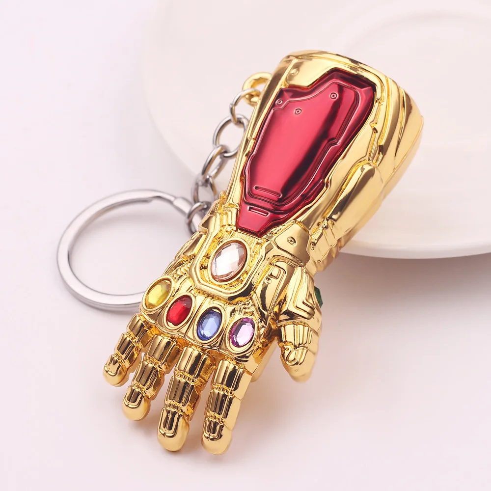 10 шт./лот серии Marvel Мстители 4 бесконечные перчатки брелок Железный человек Брелоки для ключей с рукой бесконечные Военные перчатки Таноса игрушки брелоки