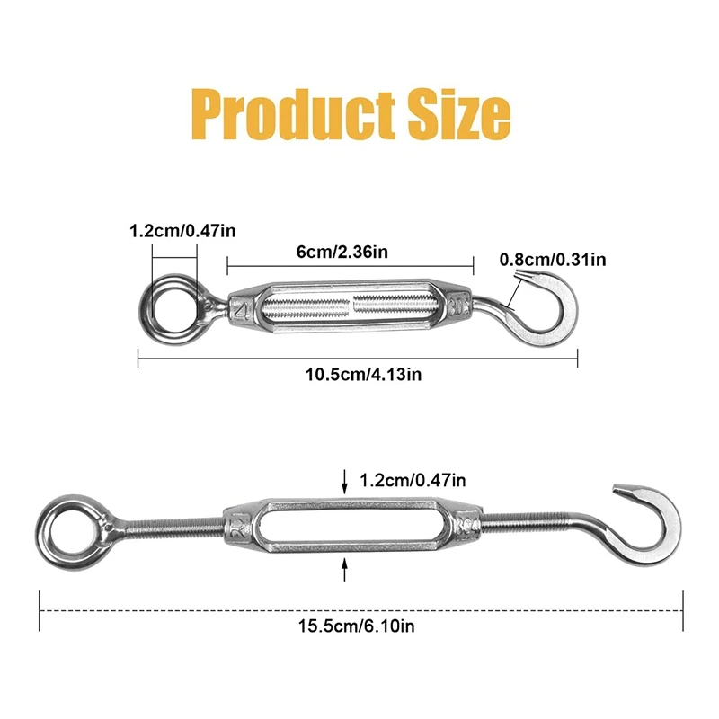 Натяжитель проводов M4 6 шт. регулируемый натяжитель крючок из нержавеющей стали