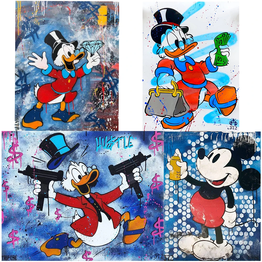 Алмазная живопись диснеевские Мультяшные персонажи Дональд Дак граффити 5D Набор