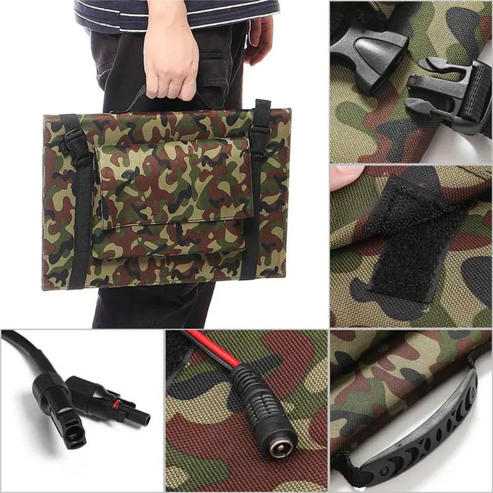 

120W Solar Panel USB DC Solar Power Battery Generation Monocrystalline Solar Folding Bag Charger Phone Outdoor