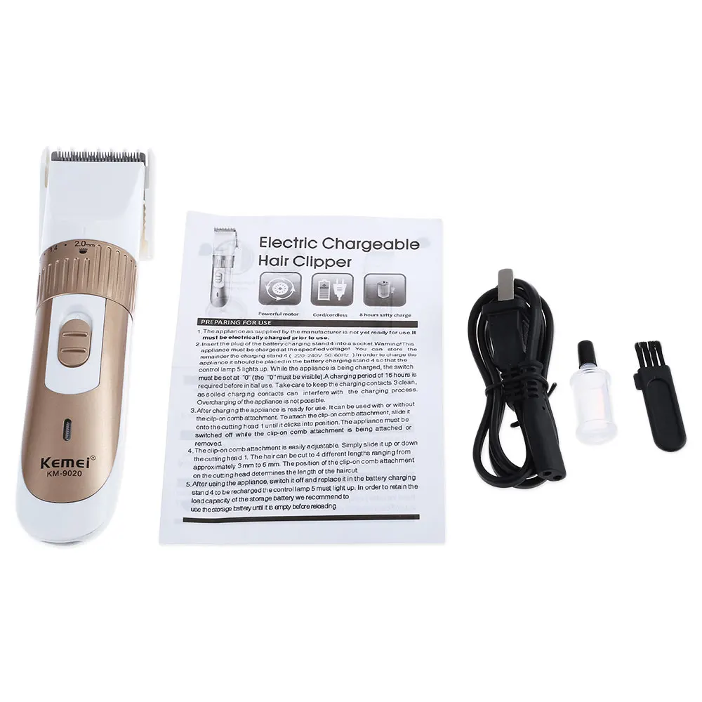 

Kemei-9020 Men Hair Clipper Electric Shaver Beard Trimmer 220V Rechargeable Hair Trimmer Adjustable Women Hair Cutting Machine