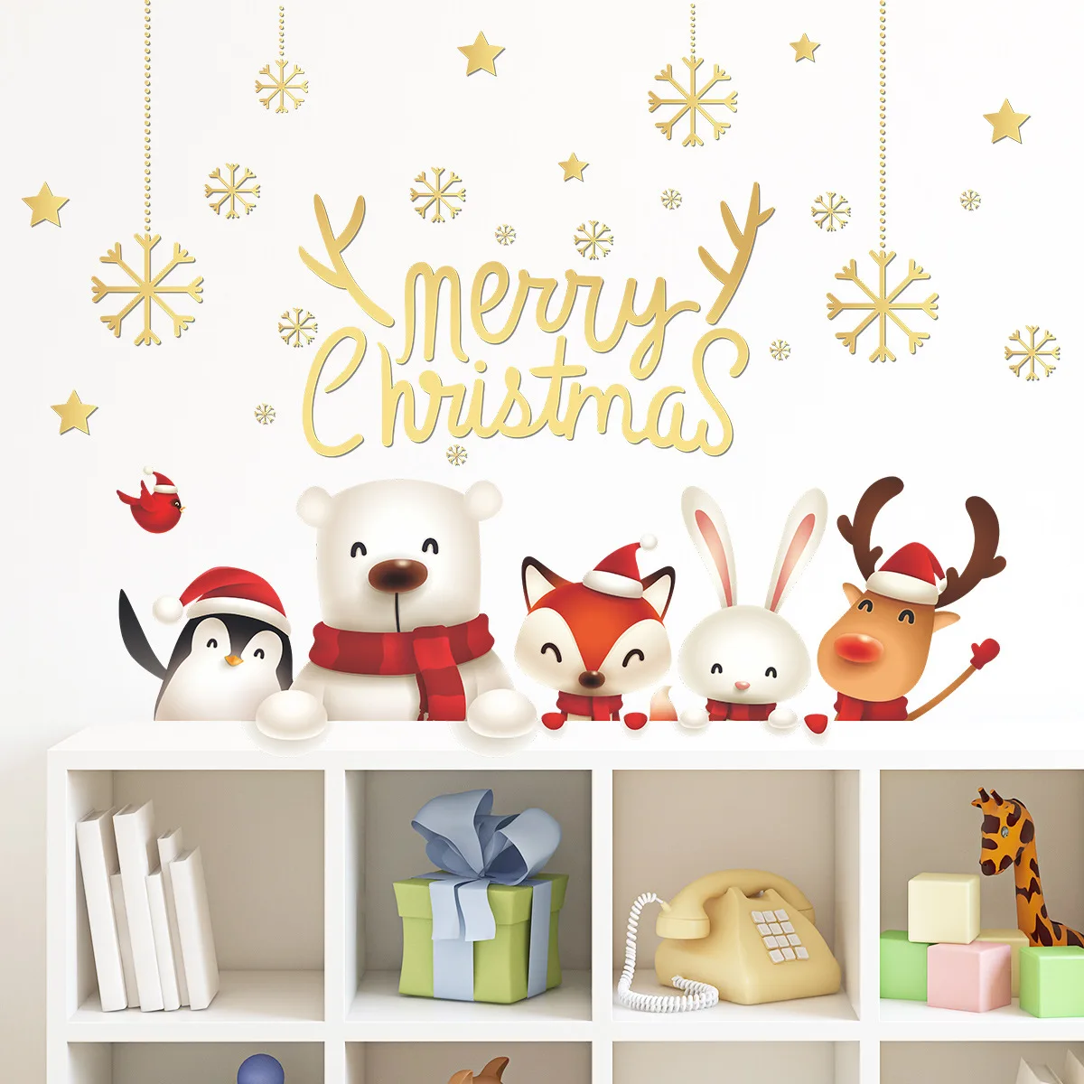 

2021 Merry Christmas Wall Sticker Window Glass Christmas Decor for Home Living Room Wall Decor 2022 Happy New Year Stickers
