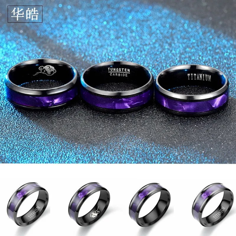 

New Fashion Jewelry Titanium Steel Ring Men's Classic Black Stainless Steel Lovers Ring High-end Domainous