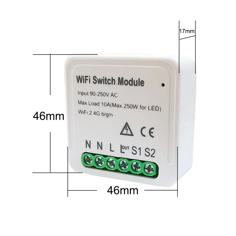 Скрытый модуль смарт-выключателя 2500 Вт 2 4 ГГц Wi-Fi приложение Smart Life/Tuya 1/2-сторонний