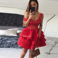 red sweetheart girl cocktail dresses tierd a line lace top party plus size homecoming dresses 15 ans girl graduate dress