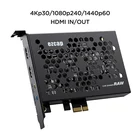4K 30 Гц Full HD 1080p 60fps 120fps PCIe Карта видеозахвата PCI Express коробка для записи игр HDMI петля аудио линия в ПК прямая трансляция