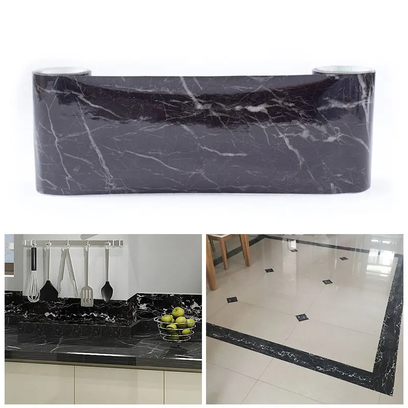 

5M Retro Marble Self Adhesive Borders Sticker Wall Kitchen Classic Floor Tiles Waistline Border Sticker Living Room Wall Decorat