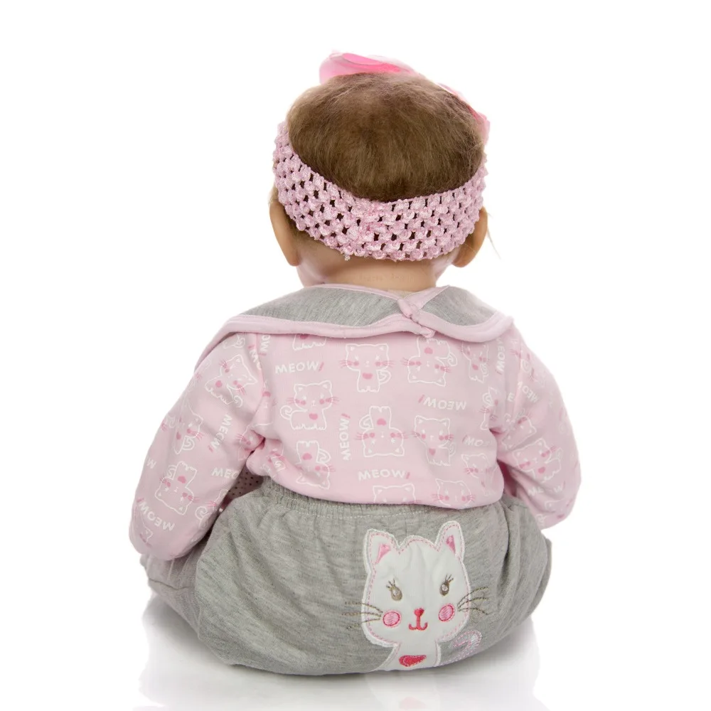 NPK 55 см мягкие силиконовые Новорожденные bebe Возрожденные куклы-Младенцы живые куклы 22 дюймов реалистичные настоящие куклы для девочек для детей Рождественский подарок