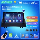 Автомобильный радиоприемник JUSTNAVI Android 10,0 для Renault Megane 2 2002 - 2009 GPS DSP 1280*720P WIFI OBD Serero 4G 64G No 2 Din DVD