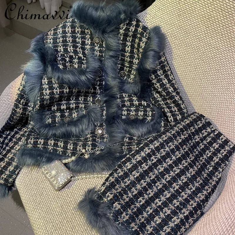 

Женский офисный костюм, Осень-зима 2021, уличная одежда с длинным рукавом, куртка, короткая юбка с высокой талией, комплект из двух предметов, ж...