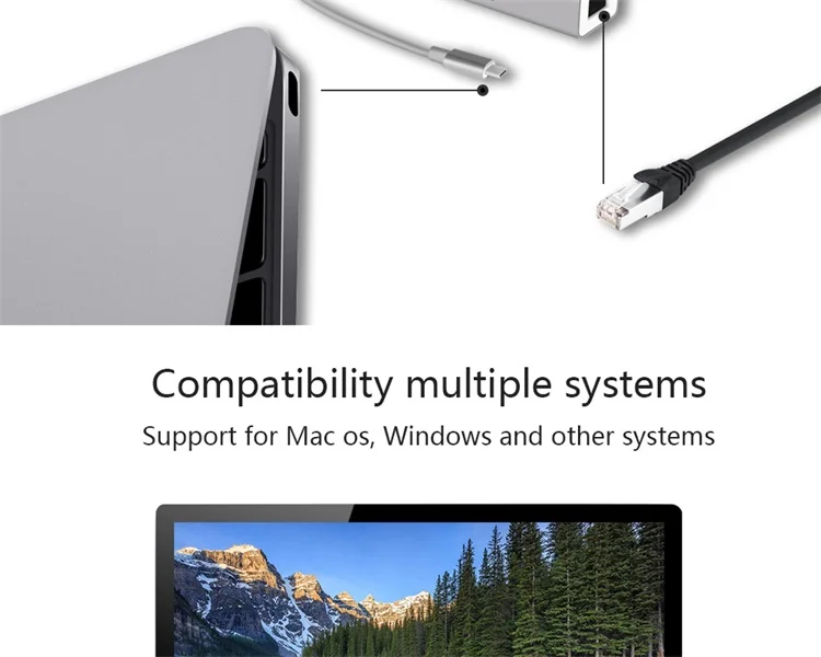 USB 3,0 концентратор USB3.1 type c для RJ45 Ethernet Lan концентратор адаптер Сетевая карта USB док-разветвитель для Macbook Windows surface 6 Pro
