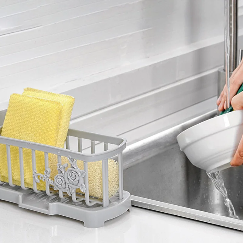 Кухонная дренажная стойка для губки многофункциональная полка хранения посуды