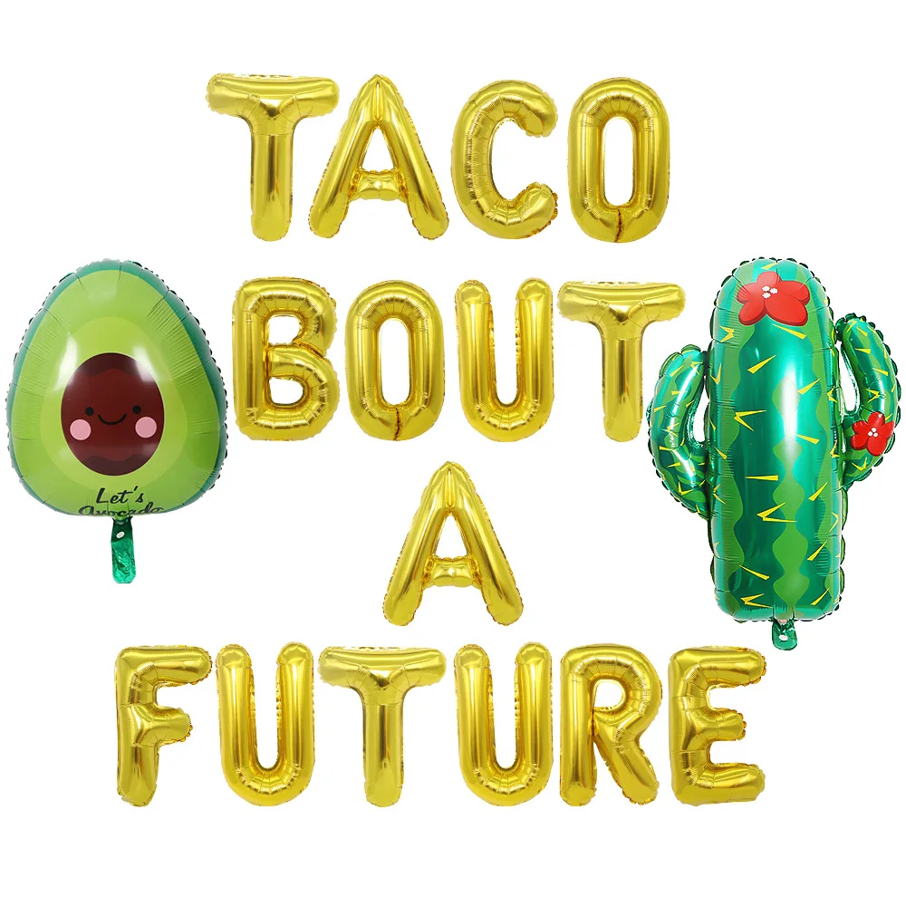 

1 Набор Kawaii Гавайи Стиль авокадо кактус шары набор Taco бой будущего Фольга шар с днем празднование выпускного расходные материалы