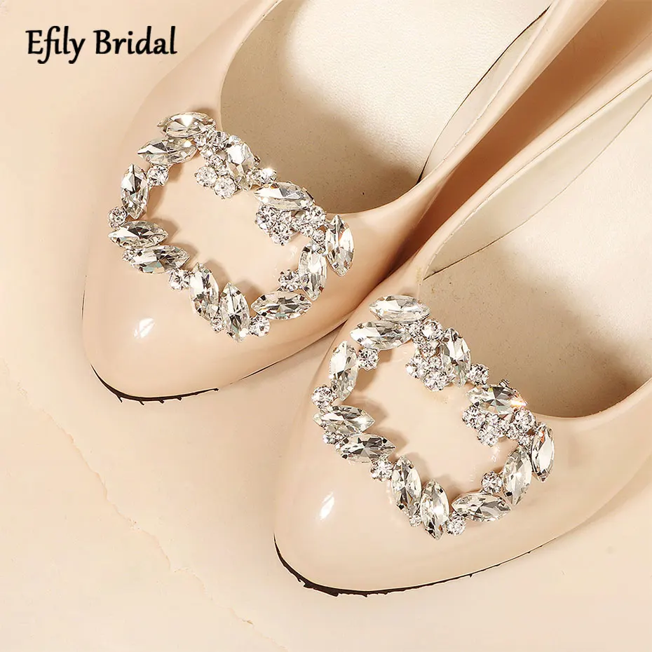 

Efily Fashion Rhinestone Bridal Shoe Clips Accessories Wedding High Heels Decoration Crystal Shoe Buckle Bride Brooch Party Gift