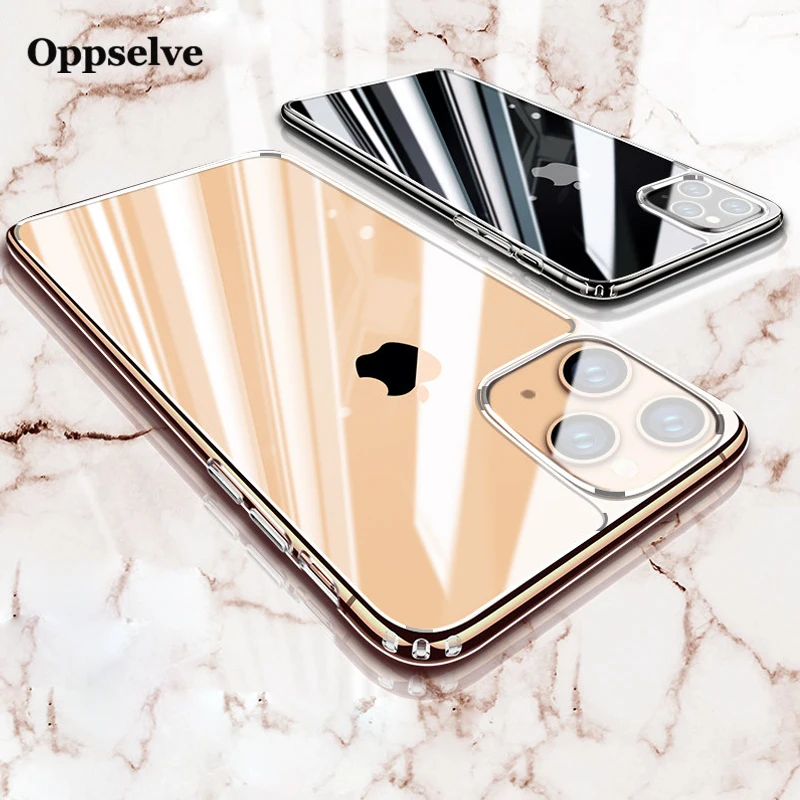 Oppselve Прозрачный чехол для iPhone 12 Mini 11 Pro Max XS X XR 8 7 6S Plus SE 2 Ультратонкий задней панели