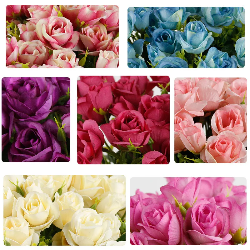 1 шт. букет с маленькими бутонами розы искусственный цветок Шелковая Роза сделай