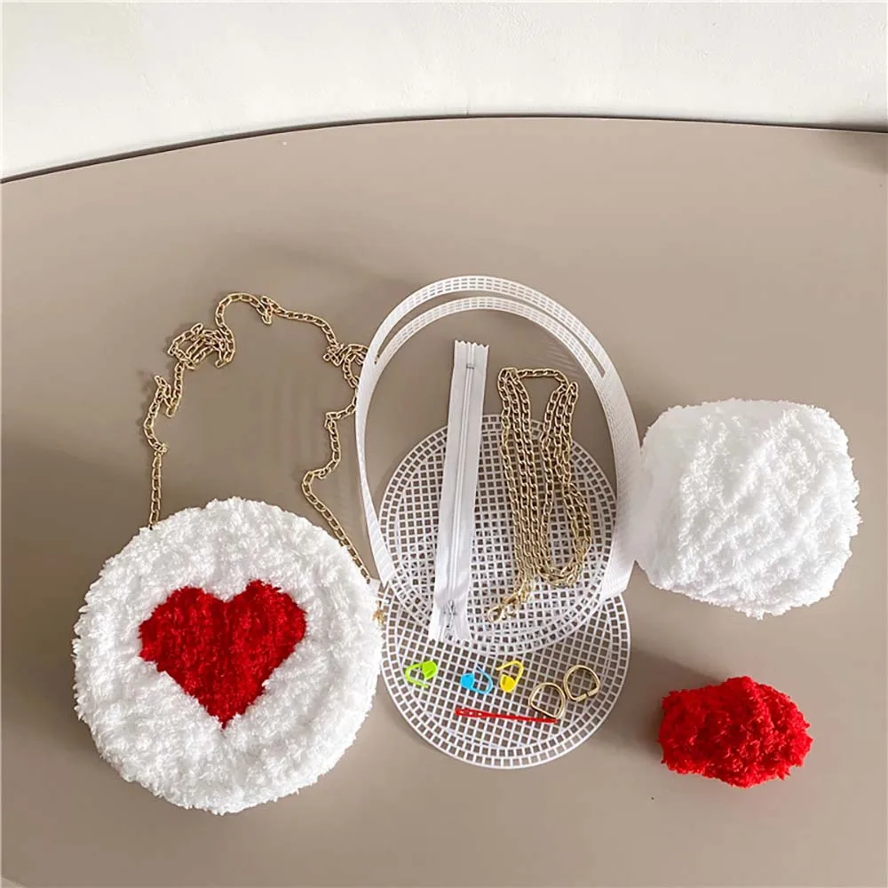 

19cm Sweet Heart Round Handmade Material Set for Wool Weave Handbag Bag DIY 0099