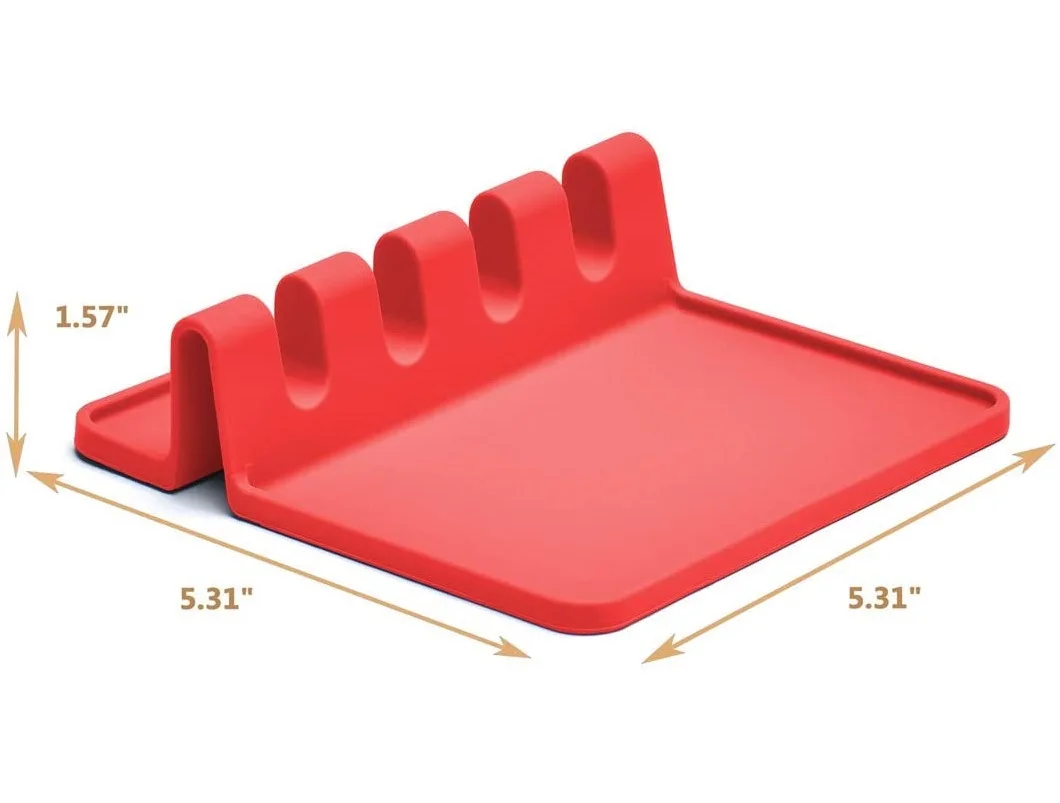 

Silicone Utensil Rest Drip Pad Multiple Utensils Heat-resistant Stove Top Spoon Holder Cookware Shelf Kitchen Storage Accessorie