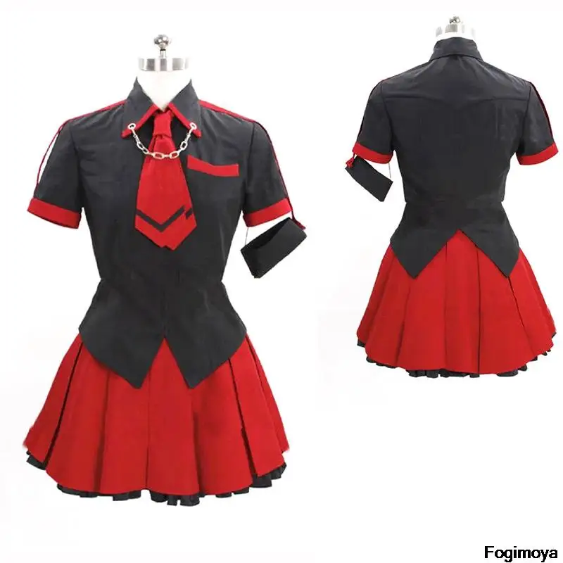 

Аниме кровь-C Kisaragi Saya женская одежда униформа косплей костюм длинные волосы на заказ костюм на Хэллоуин для женщин черное красное платье
