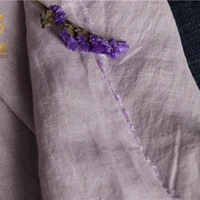 lavender yarn dyed high quality natural 100 pure linen fabric for sewing cloth dresses robe summer thin diy handmade designer