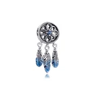 Подходящий для браслета Pandora, Синий Ловец снов, очаровательные бусины из серебра 925 пробы для изготовления ювелирных изделий, женский подарок, крален