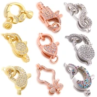 diy fashion jewelry findings new zircon lobster clasp split hooks and clasps connectors for necklace bracelet chain accessories