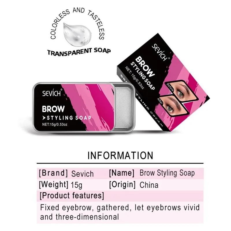 

Sevich 3D Feathery Brow Styling Soap Eyebrow Gel Pomade Lasting Brows Gel Kit Waterproof Tint 15g Cosmetic Setting Long Bro J0T1