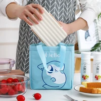 cute cartoon portable drawstring bento bag kawaii shark insulation bag for students office worker lunch box with aluminum foil