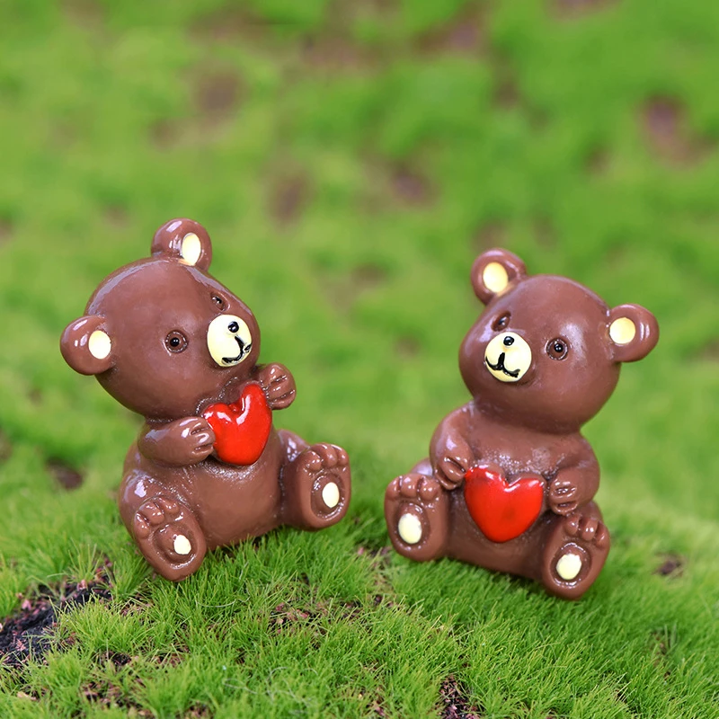 40 шт./компл. украшения в виде мишки тедди миниатюрные сказочные животные садовая