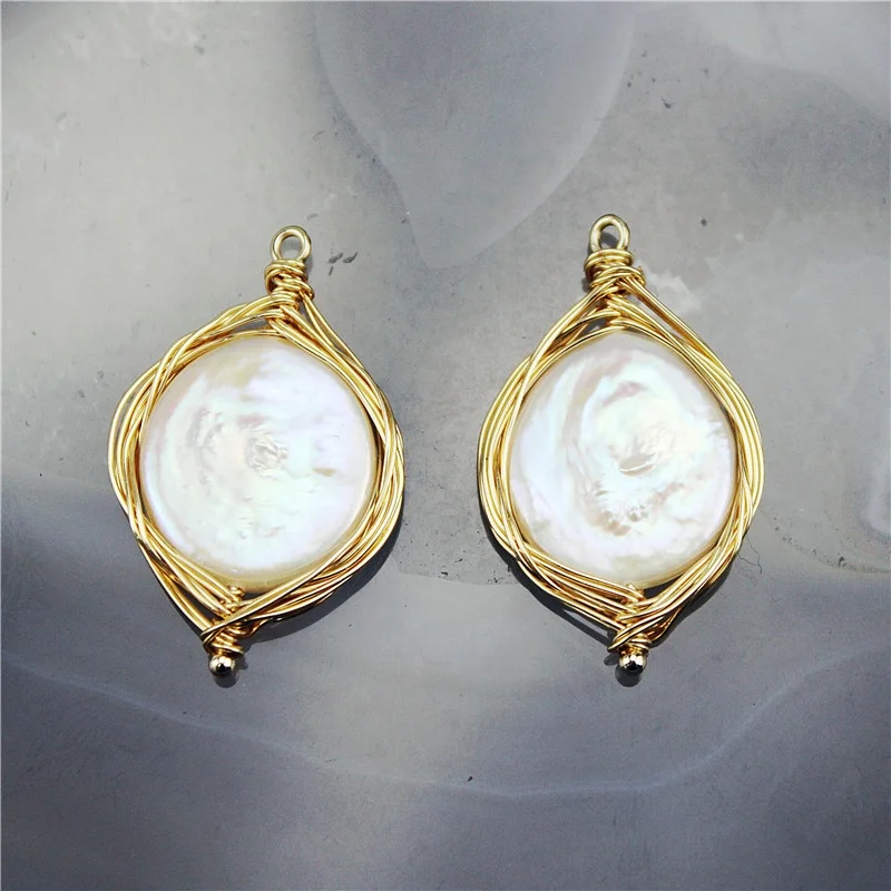 Модная подвеска из пресноводного жемчуга 19*29 мм 5 шт./лот натурального