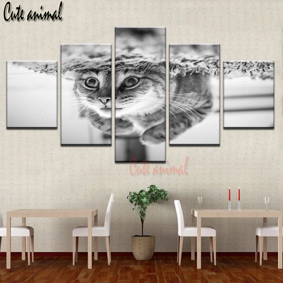 

handcraft 5d diy diamond painting cute animal cat full square drill diamond embroidery cross stitch puzzle picture mosaic 5 pcs