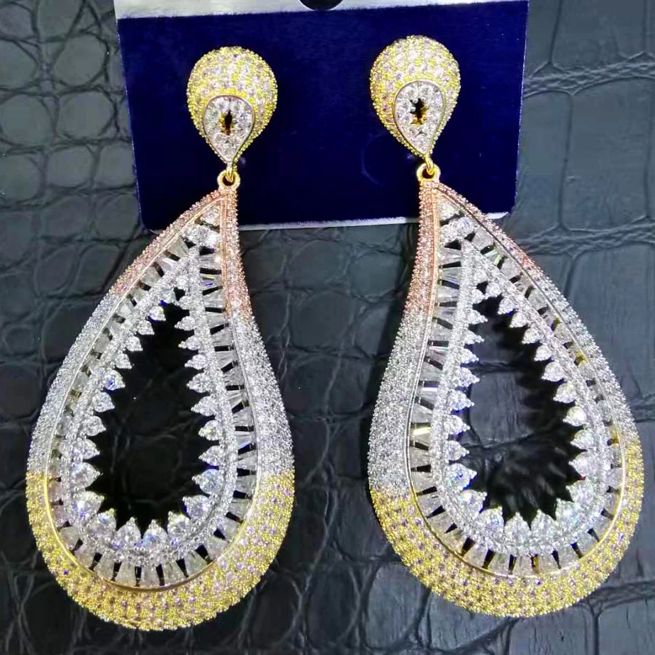 GODKI новые роскошные остроносые серьги в виде зуба для женщин свадебные с фианитом