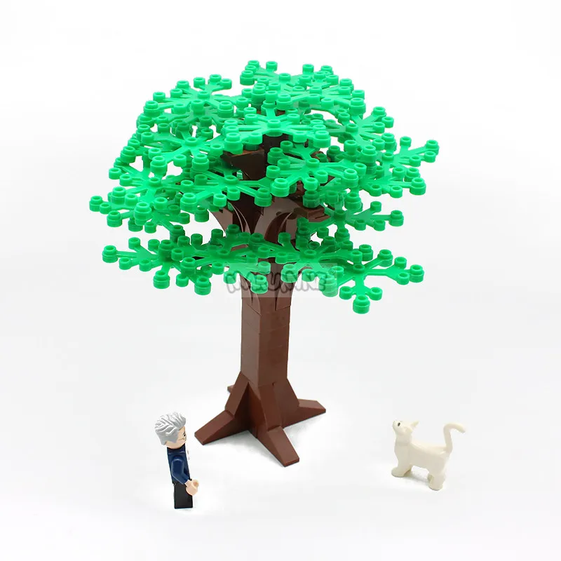 58 шт. большое дерево зеленый куст цветок трава растения садовые Строительные кирпичи наборы деревьев для DIY блоки натуральные и технические DIY MOC аксессуары часть