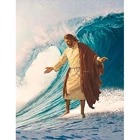 Набор для алмазной вышивки крестиком, картина 5D сделай сам с серфингом и Иисусом, мозаика, домашний декор, религиозный подарок