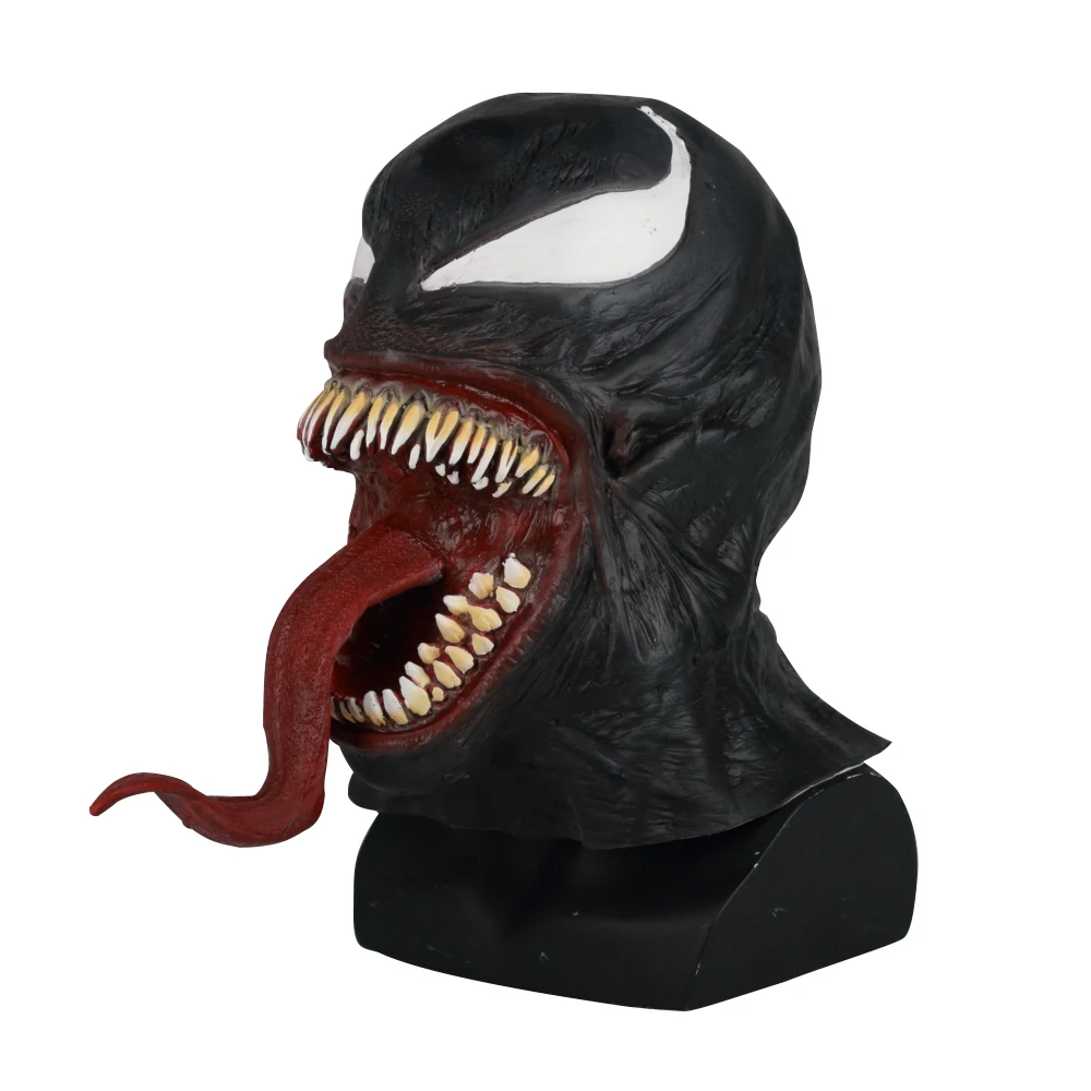 Spider-Man The Venom Mask Cosplay Spider Man Edward Brock Dark Superhero Venom Latex Masks Helmet Halloween Party Props