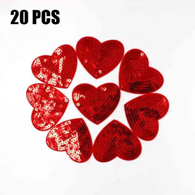 20PCS DIY Аксессуары 20 шт Любовь красное и розовое сердце Железо на патч наклейки для одежды шитье на вышитые 2,6*2,4 см - Цвет: 20PCS