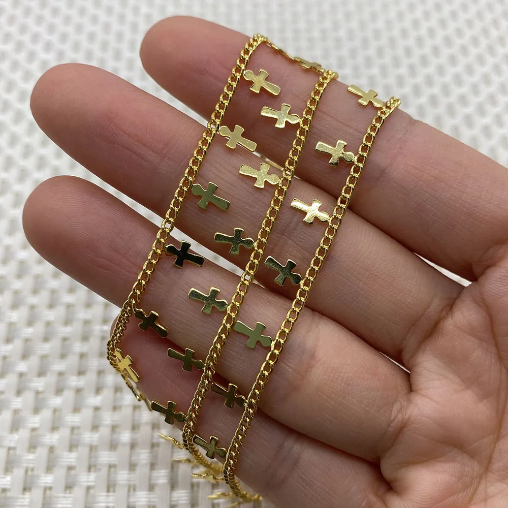 

Metal Jewelry Chain Copper Chain Cross Pendant Decorative Chain DIY Making Trend Street Bracelet Necklace Accessories Wholesale