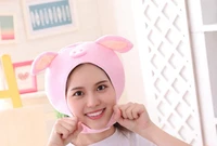 cute stuffed toy pig hat cartoon pink pig toy hat cosplay party headwear photo props soft toy pig plushed toy hat short ear