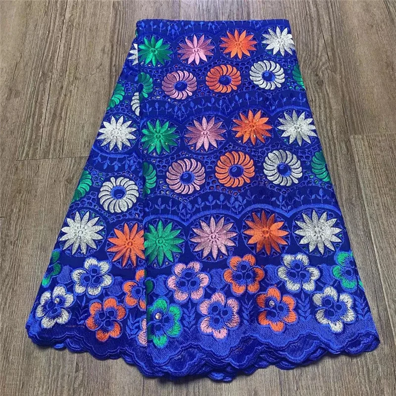 

5Y Cotton Lace Fabric High Quality Nigeria Lace 2021 Swiss Voile Lace Fabric Embroidered African Dry Lace For Wedding Dress ZQ