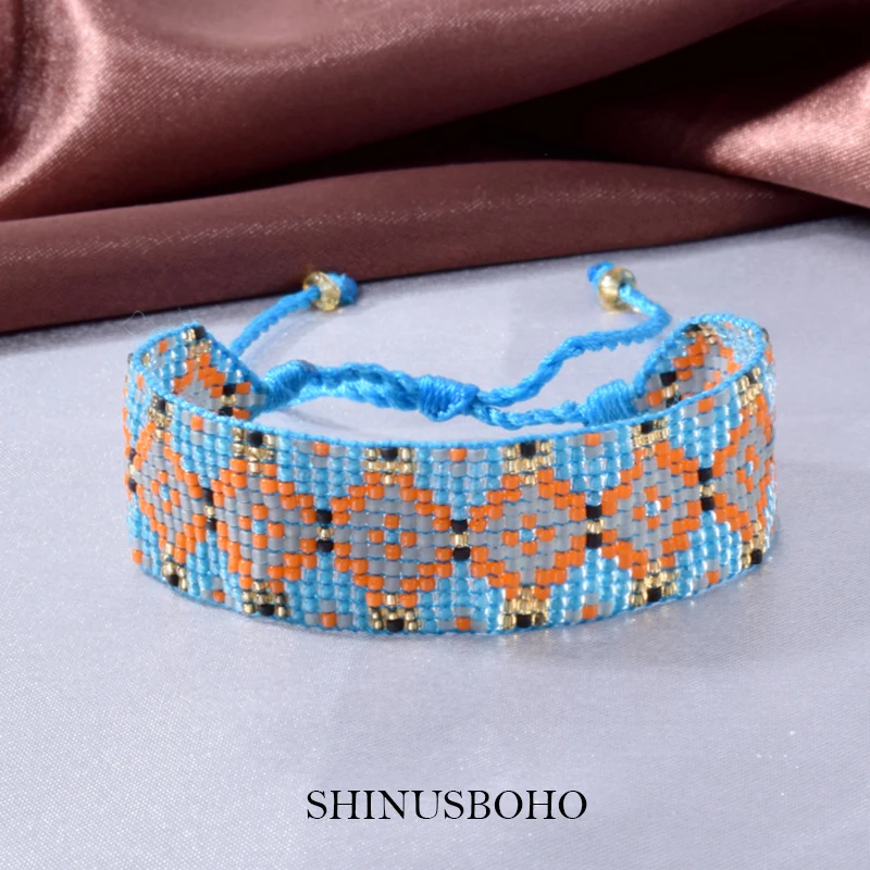 Браслеты SHINUSBOHO геометрической формы ручной работы для женщин на шнуровке с