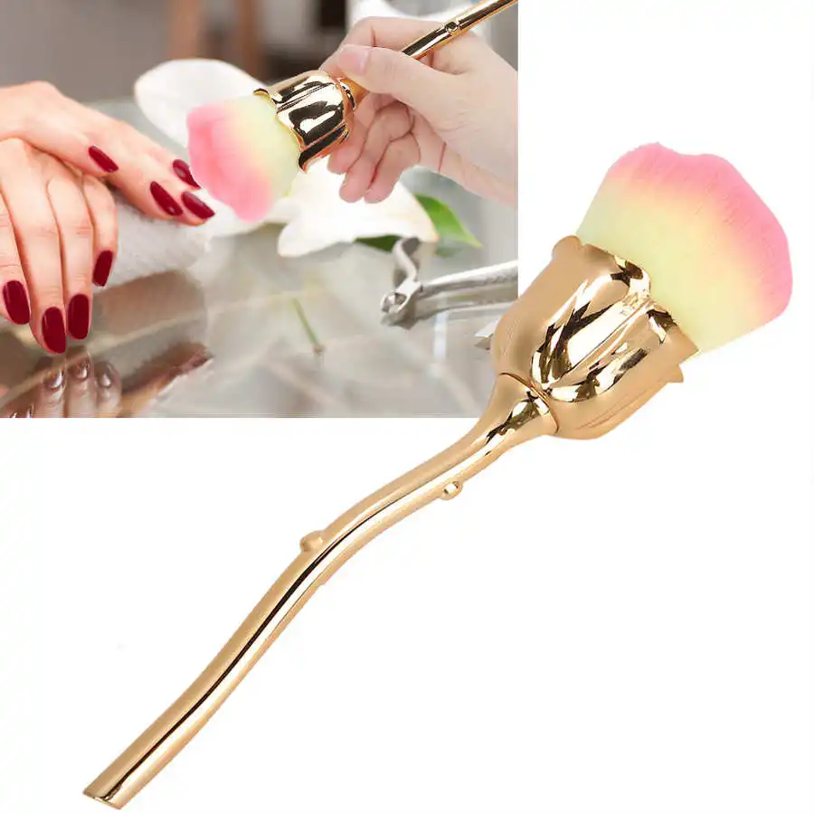 

Nail Art Brush Rose Shaped Professional Nail Art Dust Removal Brush Portable Blusher Loose Powder Brush Nail Art Brush