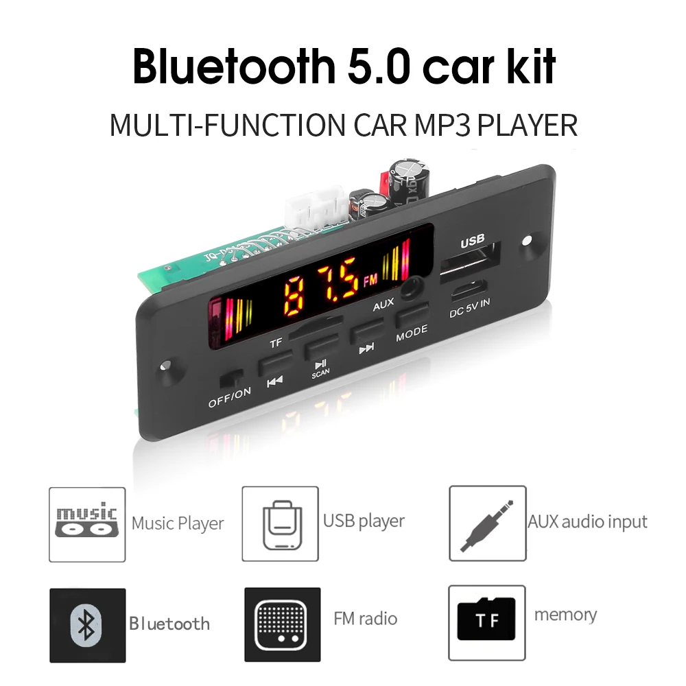Mp3 плеер kebidu с громкой связью декодер плата 5 32 В Bluetooth 0 6 Вт усилитель