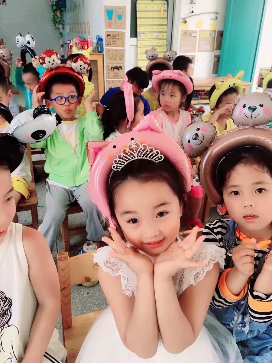 Тиара с милыми животными 10 шт. головная повязка фольгированный шар лягушка панда