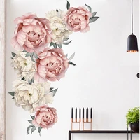 large peony rose flower art wall sticker living room home background diy decal bedroom decoration gift wall decals