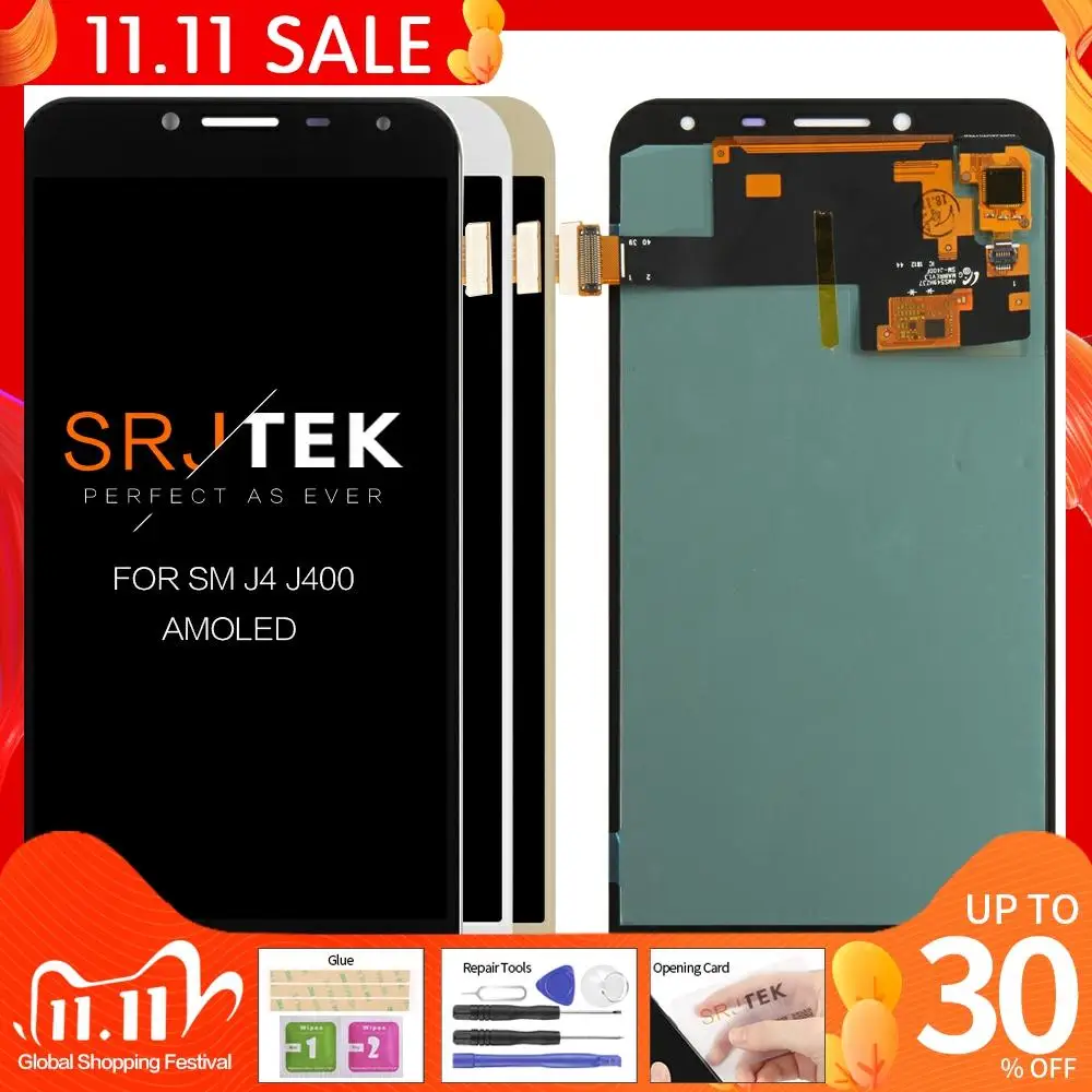 

For J400 AMOLED LCD For Samsung Galaxy J4 J400 J400F J400G/DS SM-J400F LCD Display Touch Screen Digitizer Assembly Replacement