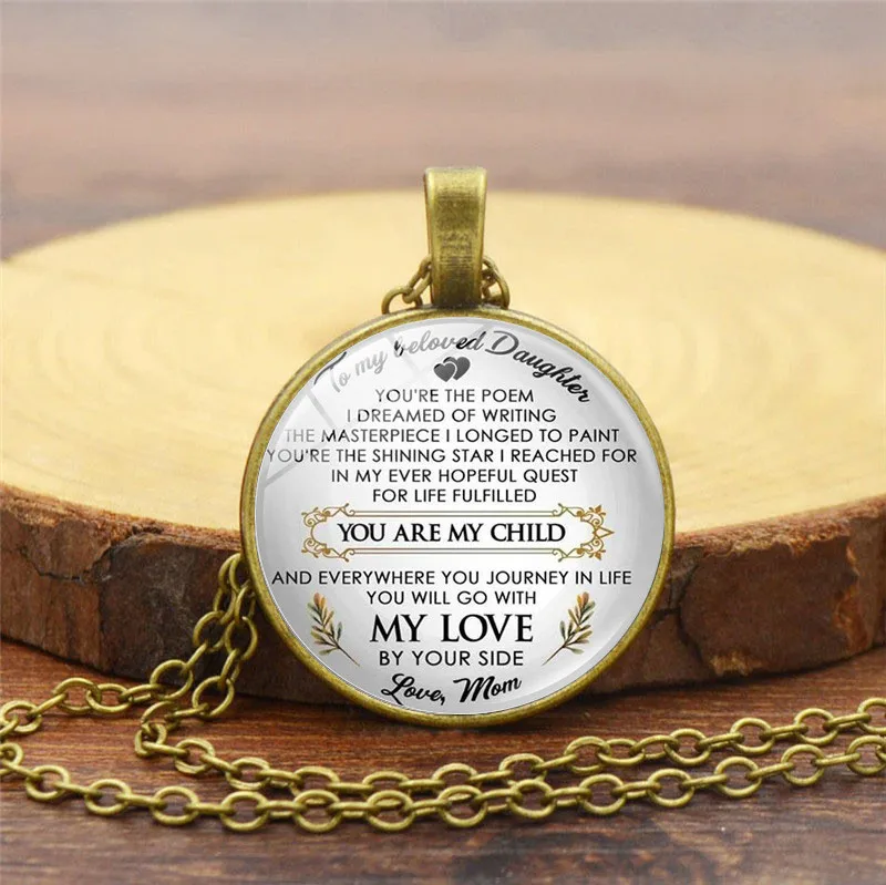 Винтажное круглое ожерелье с подвеской из сплава и стекла классическое