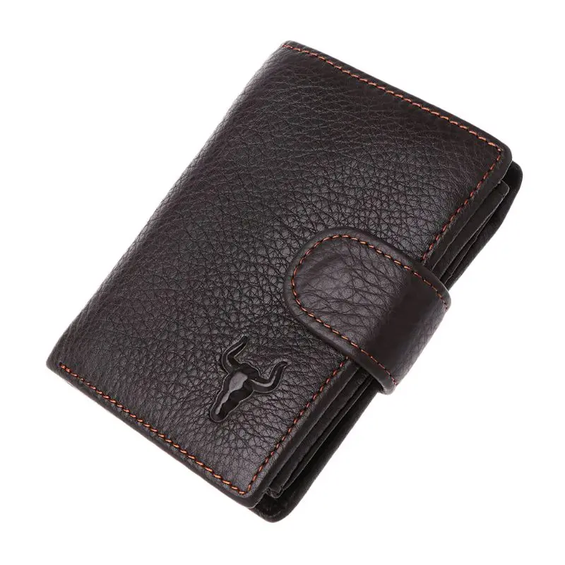 

Black Men's Genuine Leather ZIPPER Billfold Wallet Purse Credit ID Card Holder