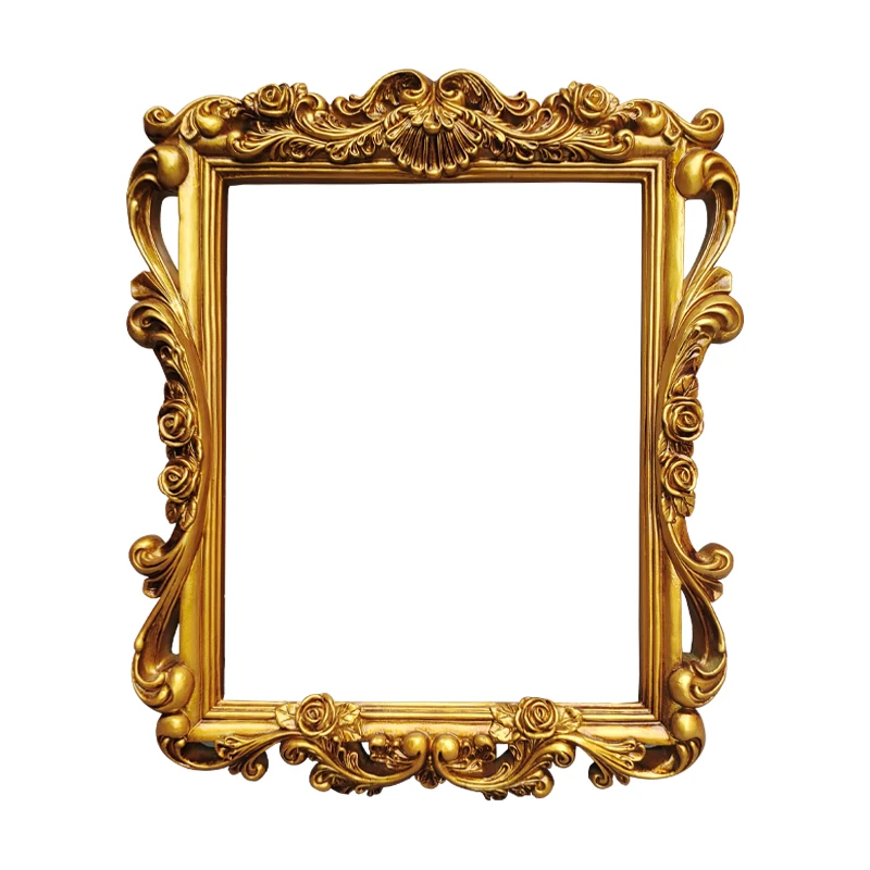 

European Style Retro Carved Decorative Picture Frame Wall Hanging Frame Restaurant Classical Oil Painting Frame Outer Frame Gold