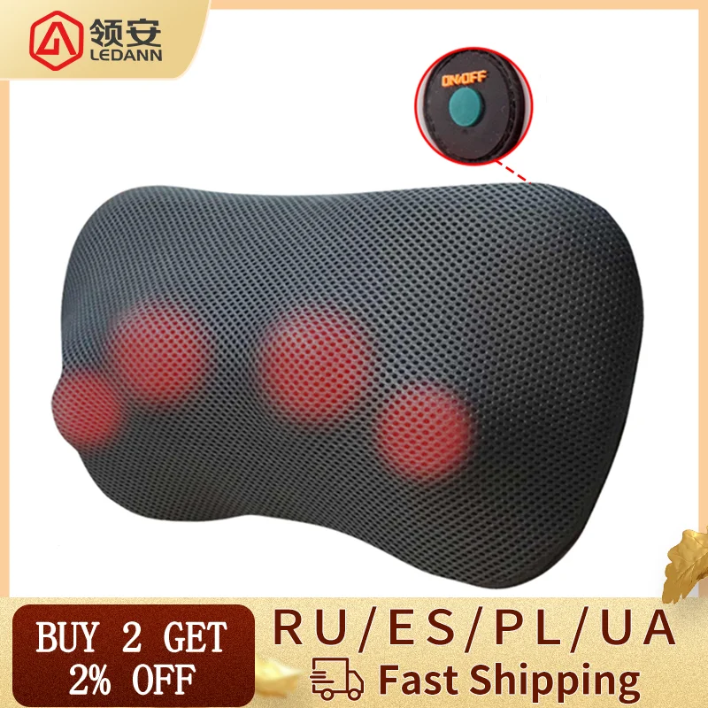 

Ledann Electric Neck Massage Pillow Shoulder Back Full Body Kneading Shiatsu Relieve Pain Infrared Heating Car Home Relax