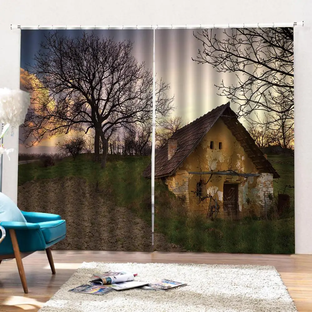 Стереоскопические занавески s пейзаж 3D Роскошные затемненные оконные гостиная